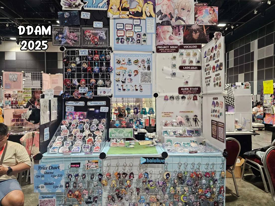 Previous booth setups and product catalog